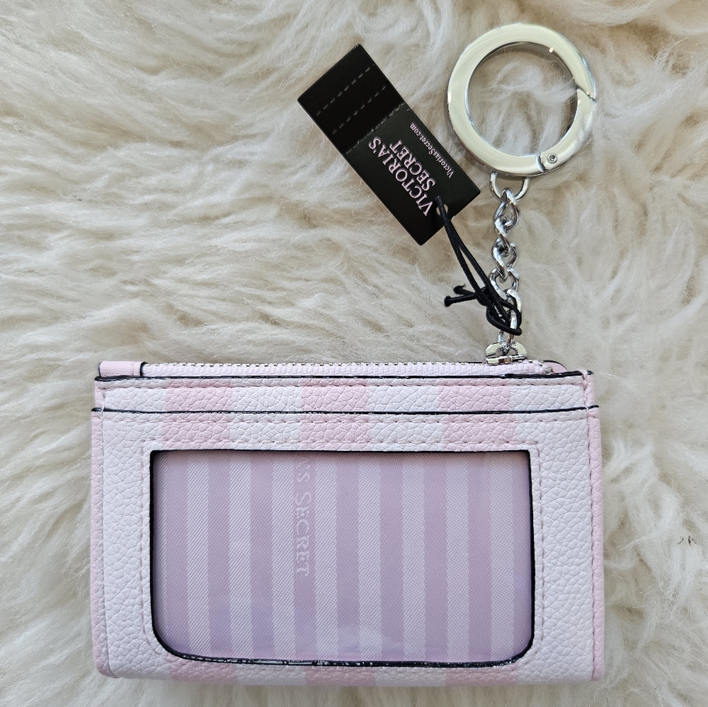 Victoria's Secret zipper card case wallet in Signature Stripe - Picture 2 of 7